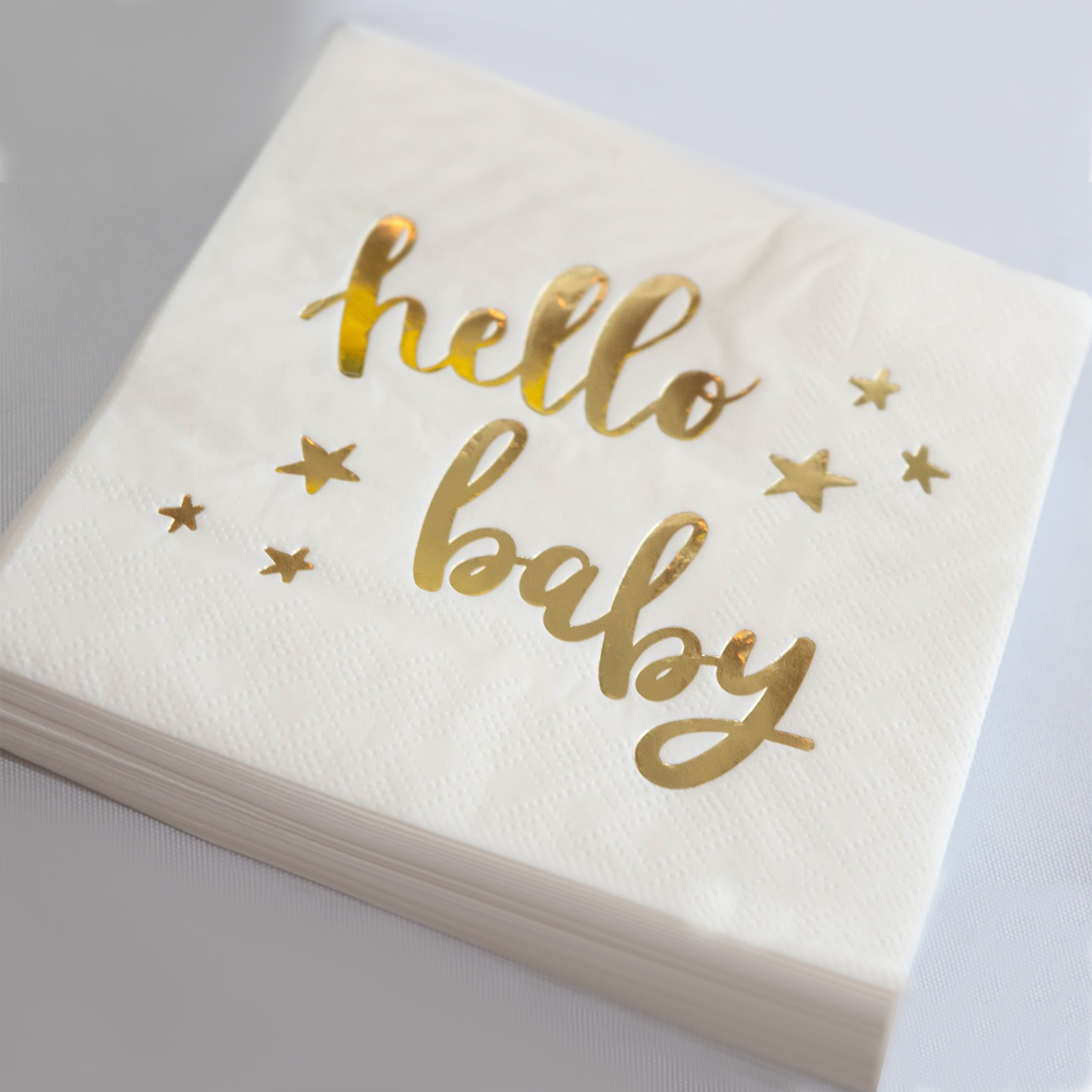 25x25 Wedding Cocktail Napkins Foil Imprinted Paper Napkins Hot Stamping Napkins HL50PN05